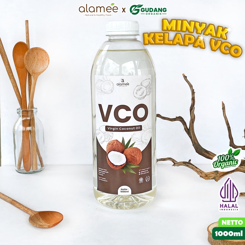 

ALAMEE VCO Virgin Coconut Oil EVCO Extra Virgin Coconut Oil Minyak Kelapa Murni 1L