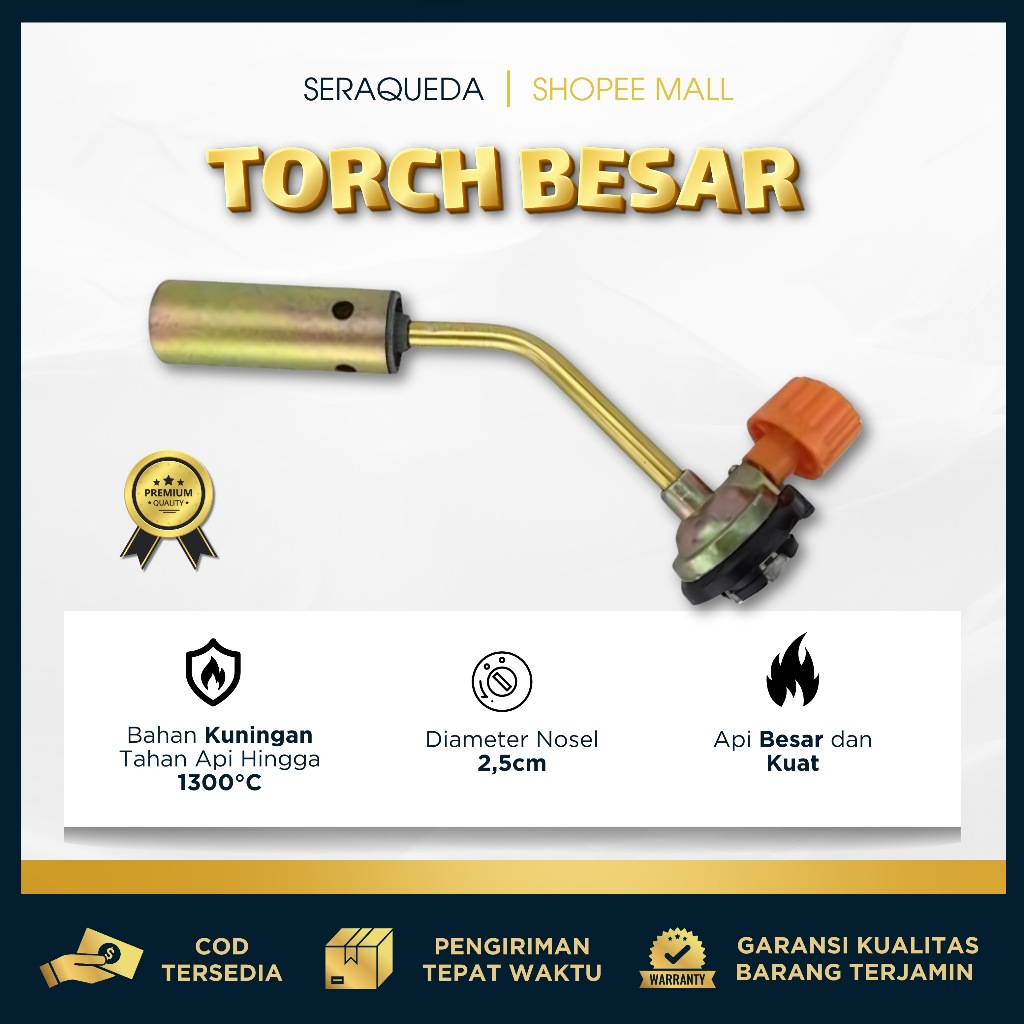Blow Gas Torch / Kepala Las Kuningan API BESAR - Kepala Gas Pemantik
