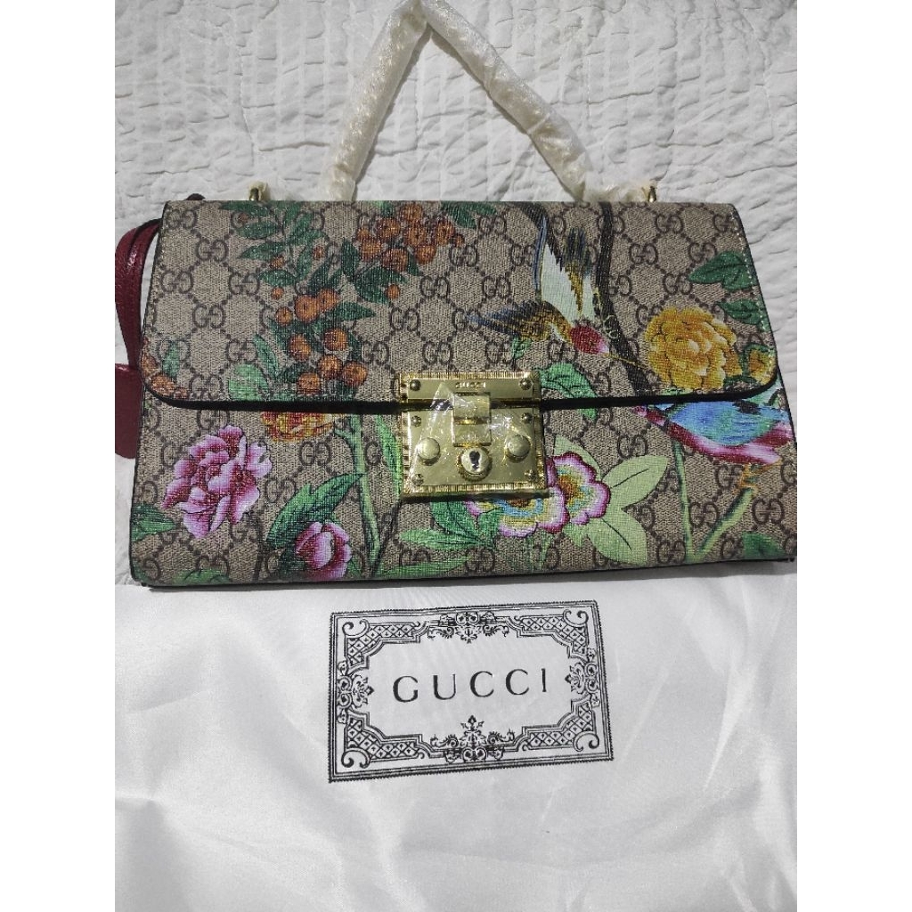 tas gucci floral cantik baru