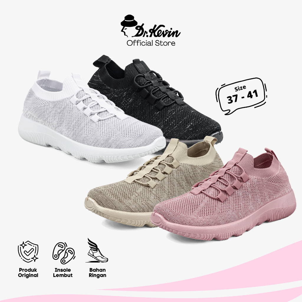 Dr. Kevin Sepatu Olahraga Sport Wanita Sneakers Rajut Tali 589-092