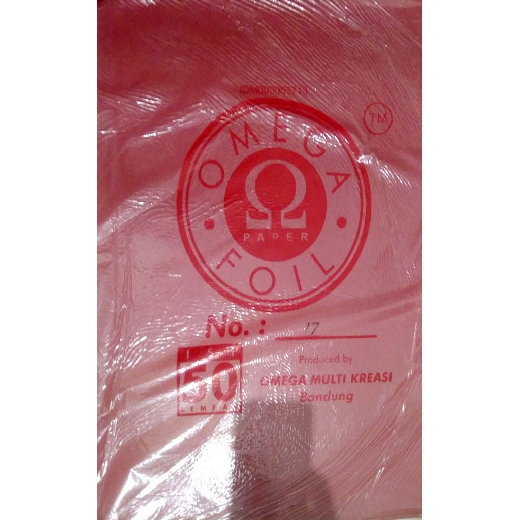 

Kertas sampul karton Omega Foil No 17 isi 50 lembar
