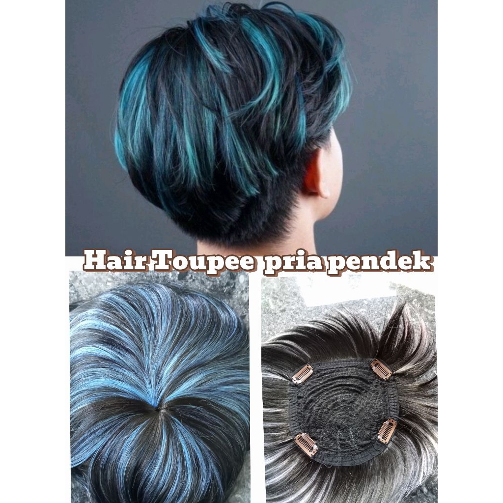 Toupee Pria pendek/Rambut Highlight PenambahVolume/Model Pria Korea.
