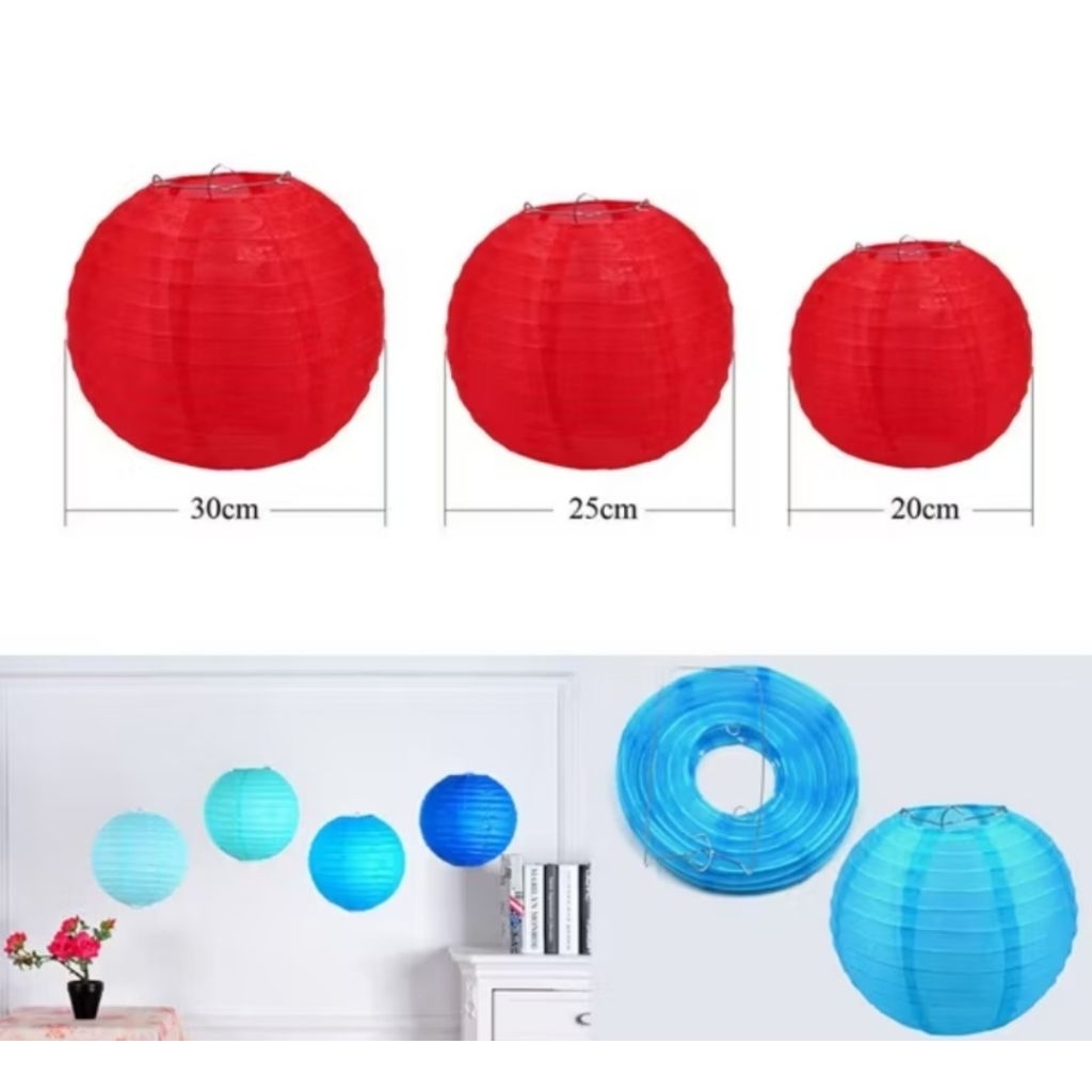 LAMPION GANTUNG KERTAS / PAPER LANTERN / LAMPION KERTAS MERAH PUTIH