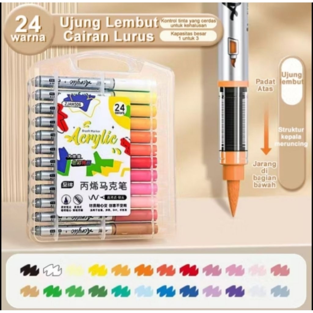 

Paket Sketch Marker Akrilik Special Set 24 Warna