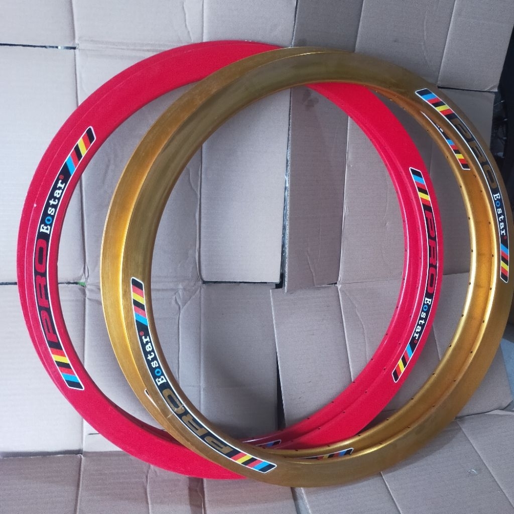 rims pro eostar ANODIZED gold 36 hole tinggi 4 cm double wall alloy velg sepeda fixie roadbike harga