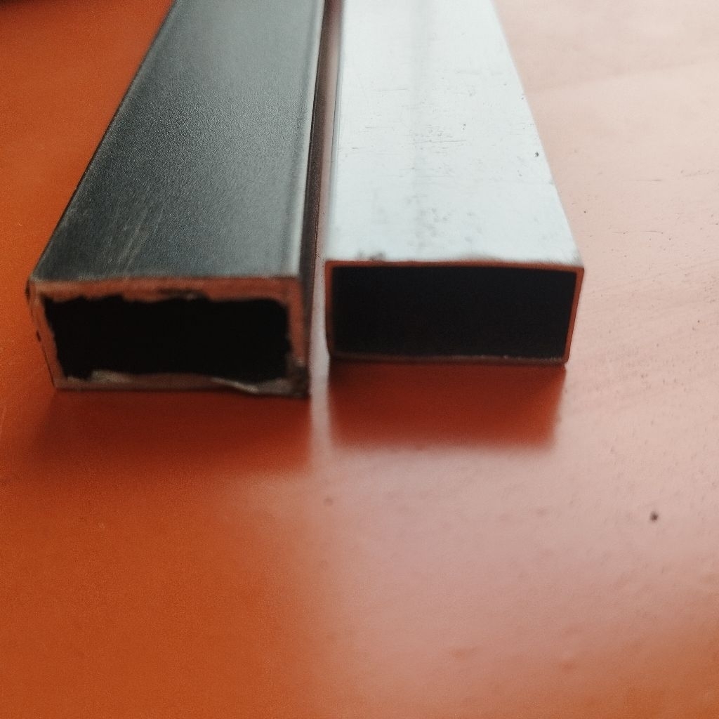 Alumunium Batangan Holo Gepeng Etalase Coklat/Putih/Silver