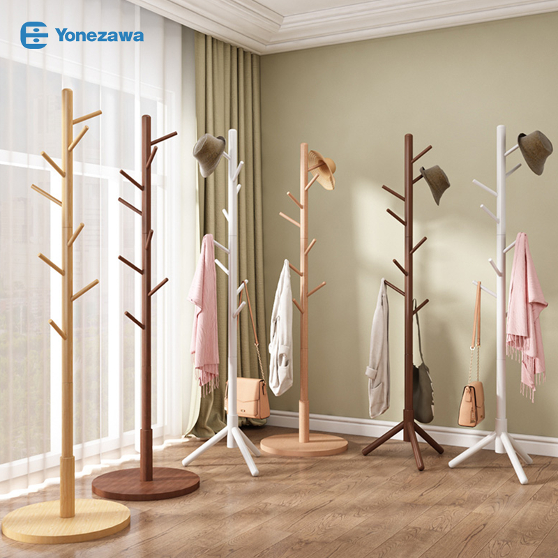 TERLARIS YONEZAWA Stand Hanger Kayu Rak Gantungan Baju Rak Mantel Kayu Gantungan Jilbab Gantungan