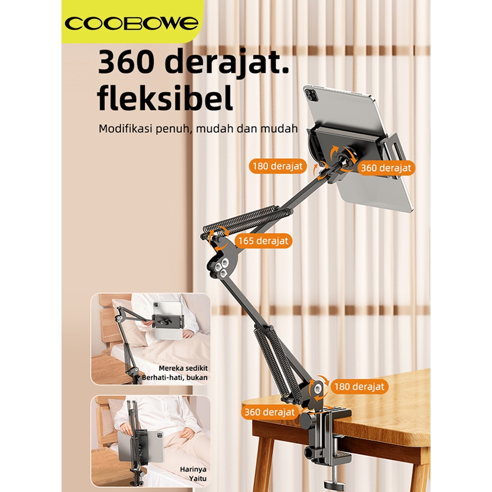 COOBOWE Lazypod Arm Universal Tablet Stand Desktop dudukan handphone Multifungsi Yang Dapat Diatur J
