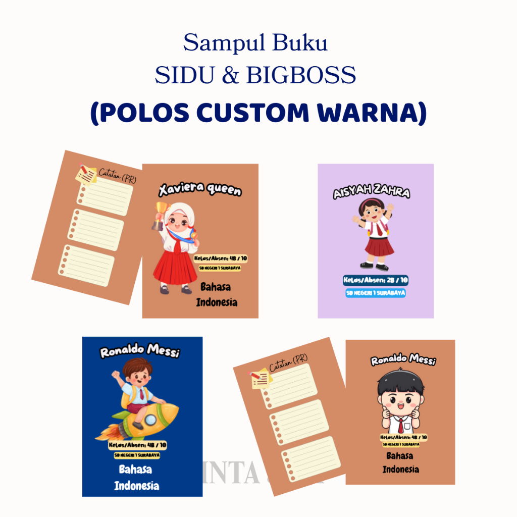 

Sampul Buku Polos Custom Nama Aesthetic 2 Sisi | 1 pcs | Jadwal Pelajaran + Bonus Pensil -