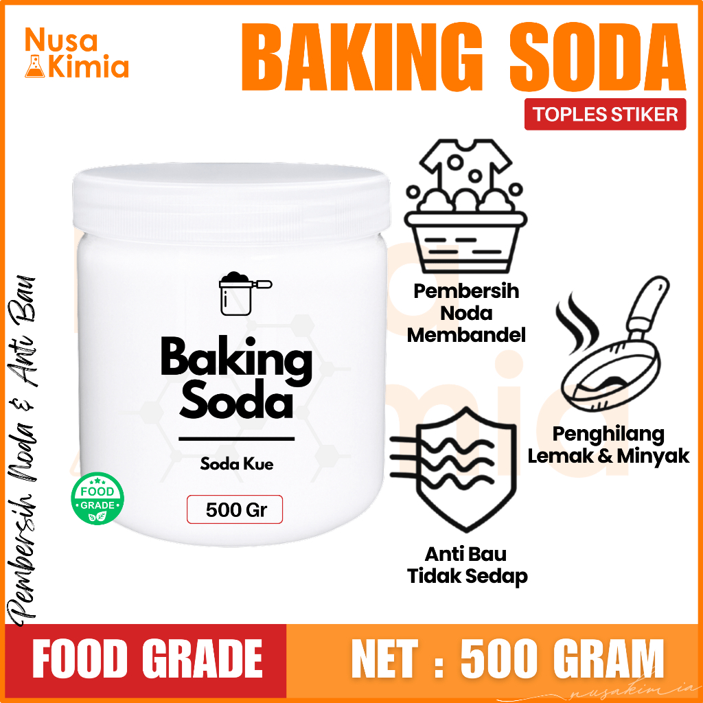 

Baking Soda 500 GRAM - Sodium Bicarbonate Food Grade - Soda Kue