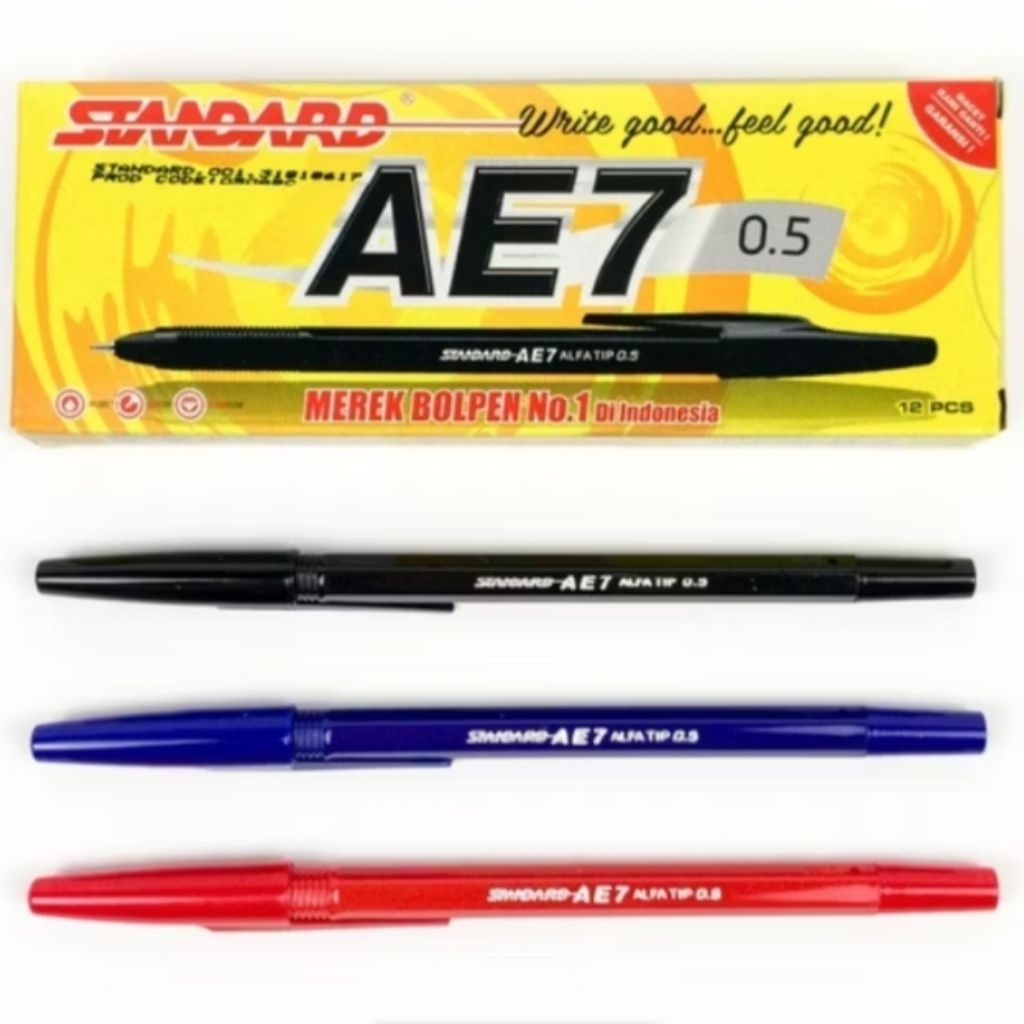 

Satuan/Grosir Ball Point Standard AE7 0,5mm/Pulpen Sekolah/Pena sekolah