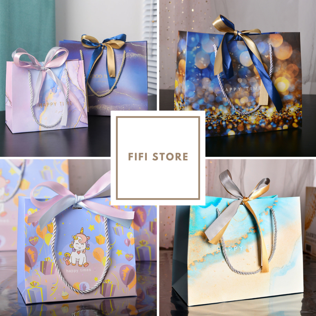 

Paperbag Unicorn Pink Biru Dengan Pita / Paper Bag UnicornGoodie bag-Tas Belanja tas Jinjing