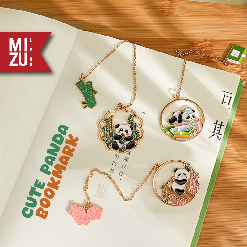 

MIZU PANDA-SHIORI Metal Bookmark Penanda Buku Panda Lucu Gift Souvenir Stationery