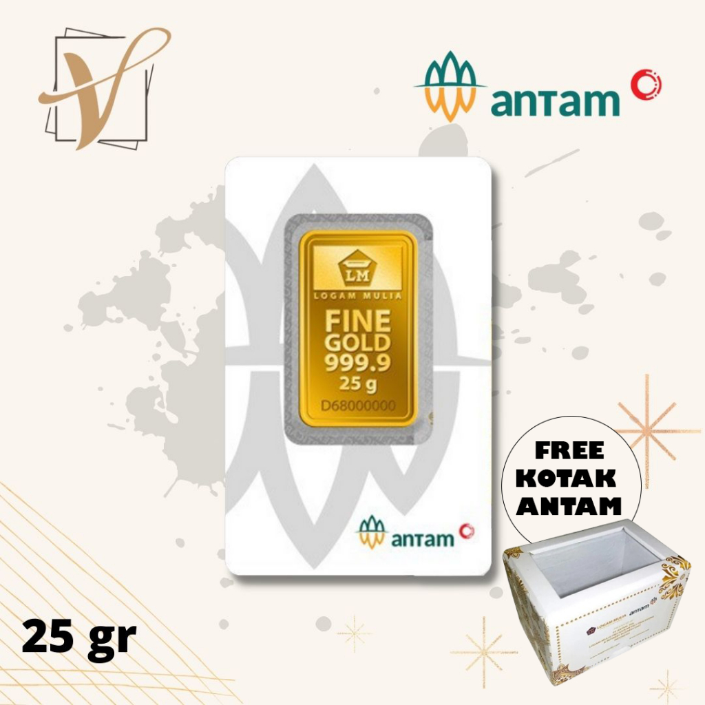 PROMO Logam Mulia Antam Press ( LM ) 25GR 25 GRAM (FREE KOTAK ANTAM)