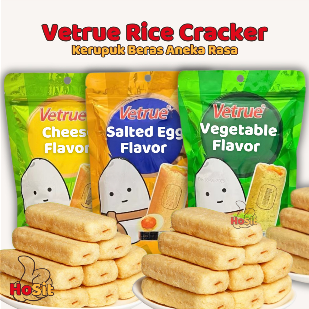 

Vetrue Rice Cracker 65gr – Snack Kerupuk Beras Renyah & Sehat Tersedia 3 Rasa