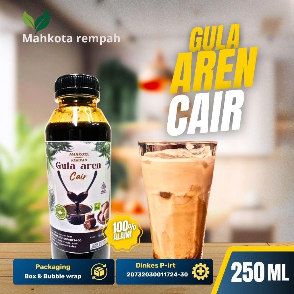 

Gula Aren Cair / 250 ml / Syrup Palm Sugar Organik Mahkota Rempah
