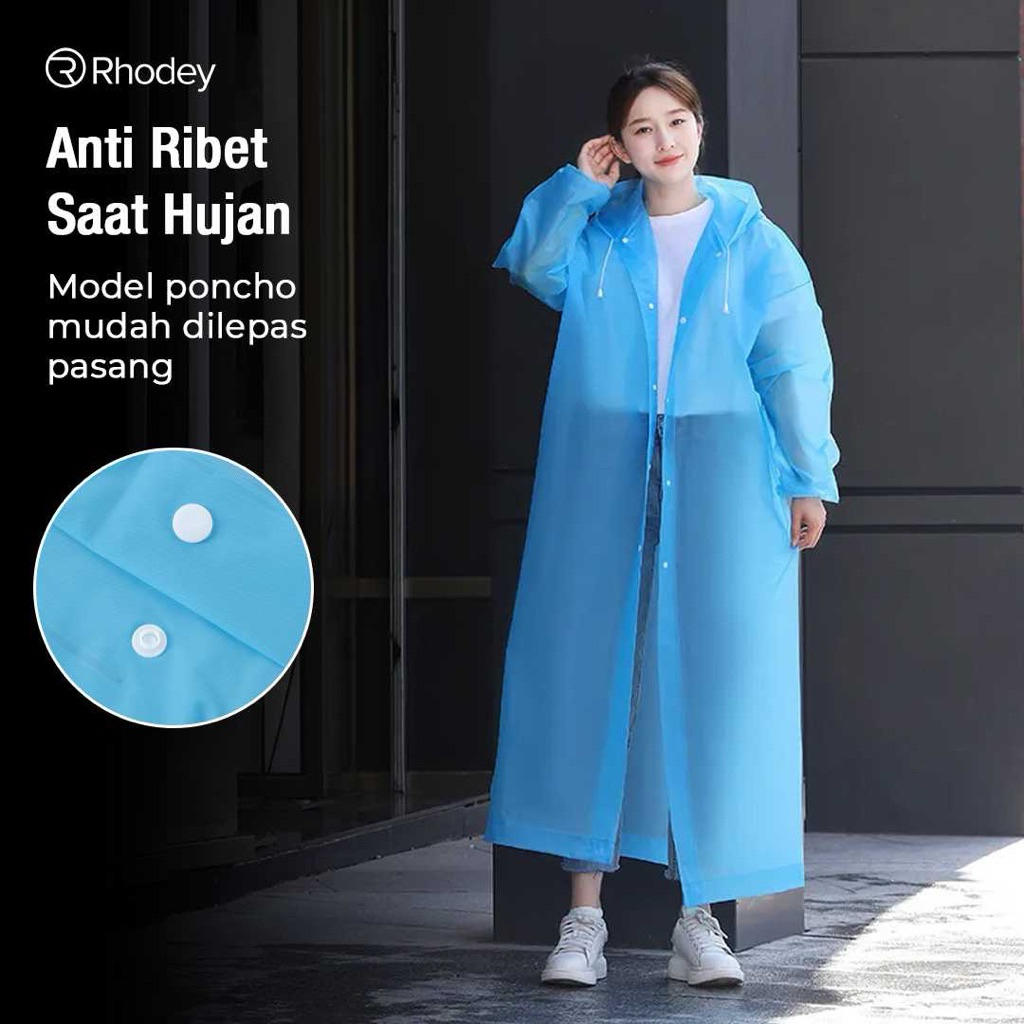 JAS hujan portable raincoat poncho with hood IMPORT