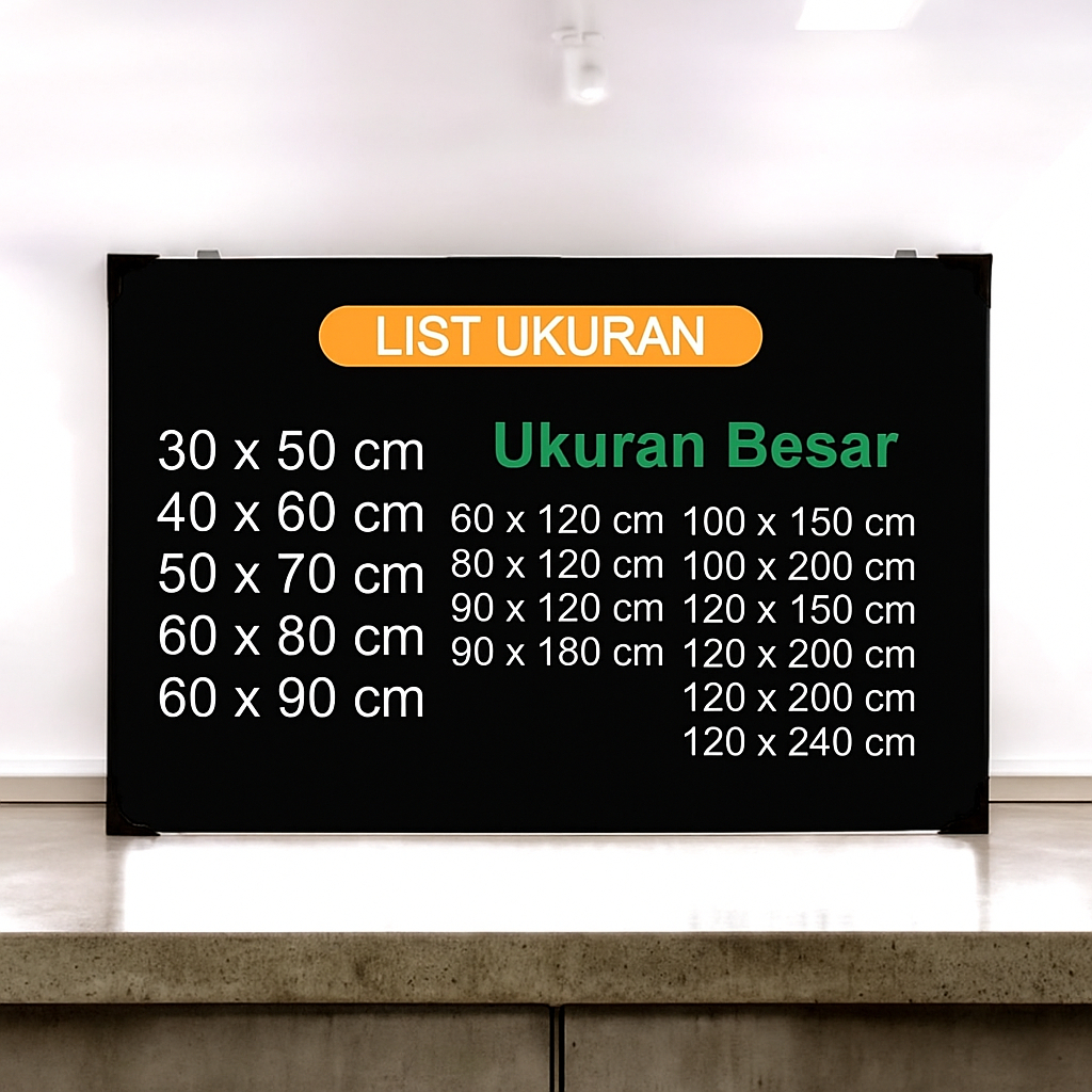 

Papan Tulis Hitam 80 x 120 cm - Local Blackboard - SFO Semarang Official