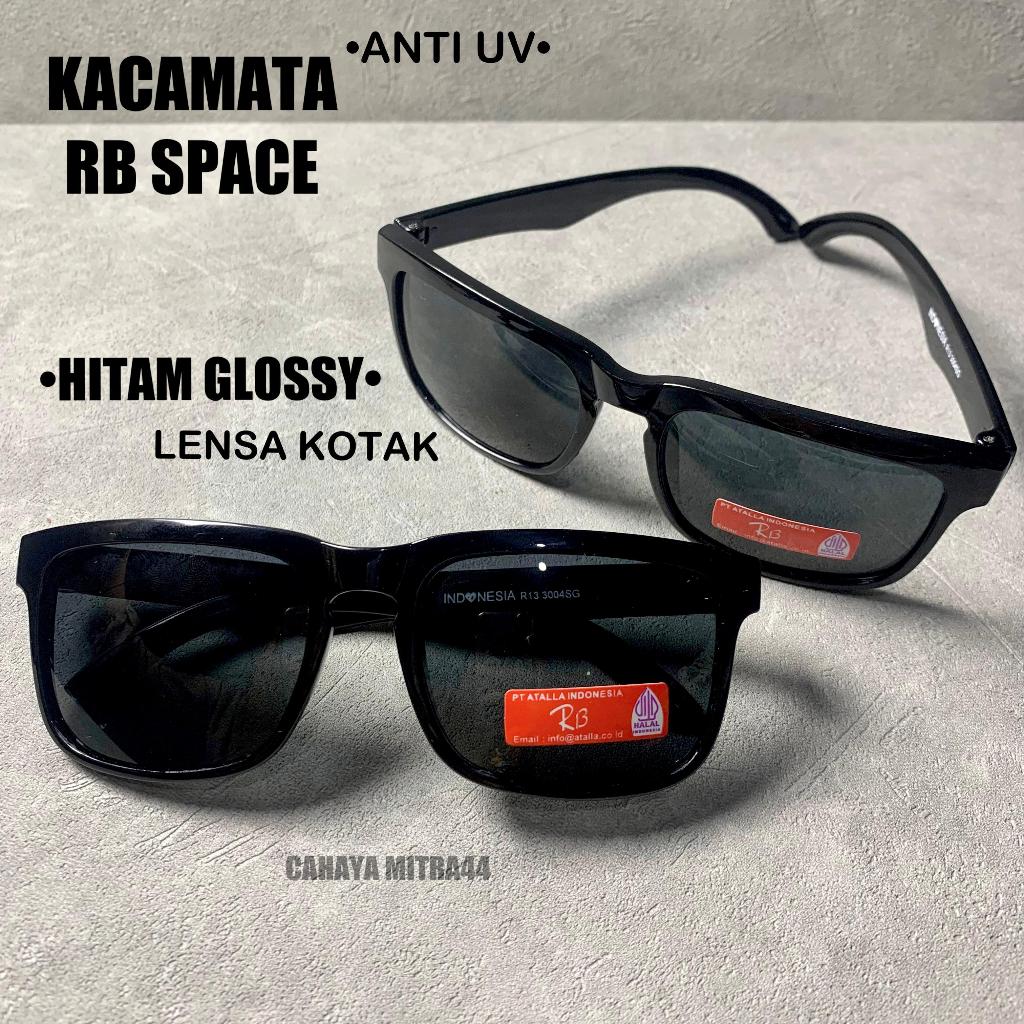 Kacamata Sungglases Hitam Kacamata Hitam Rb Space Gagang Tebal Premium Pria Dan Wanita R13 3004SG