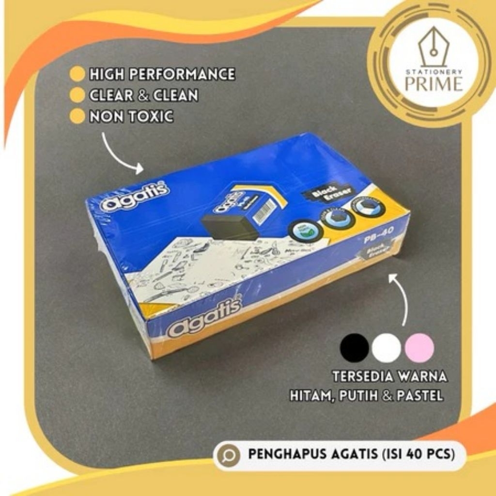 

Penghapus / Eraser Agatis Hitam Putih Pastel (Isi 40 Pcs)