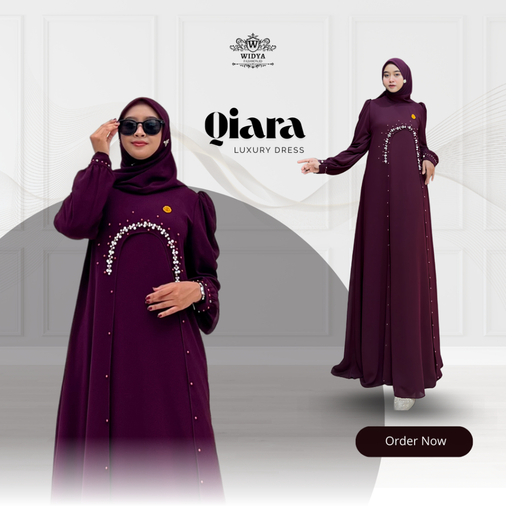 Gamis Syari - Gamis Abaya - Qiara Luxury Dress Ceruti By Widya Fashion.ID
