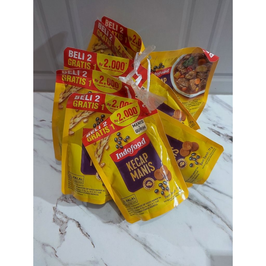 

[Hemat 9 pcs] Kecap Manis Indofood 77gr/Kecap Manis Gurih 2000an