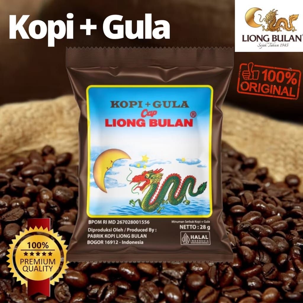 

Kopi Cap Liong Bulan Plus Gula 28gr ( 1pak isi 20pcs )