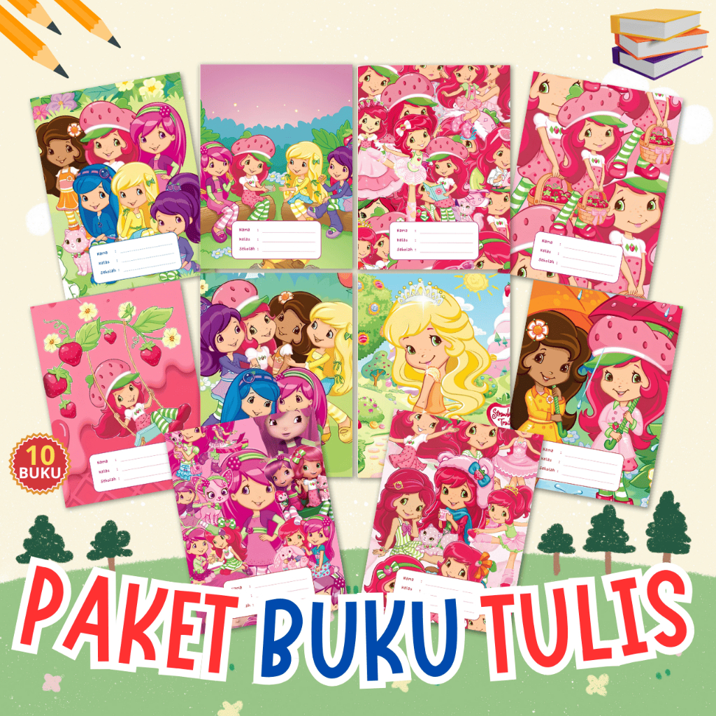 

Buku Tulis Full Color A5 Paket Isi 10 Buku 38 Lembar Tema Strawberry | Buku Tulis Anak Sekolah PAUD TK SD Membaca Menulis
