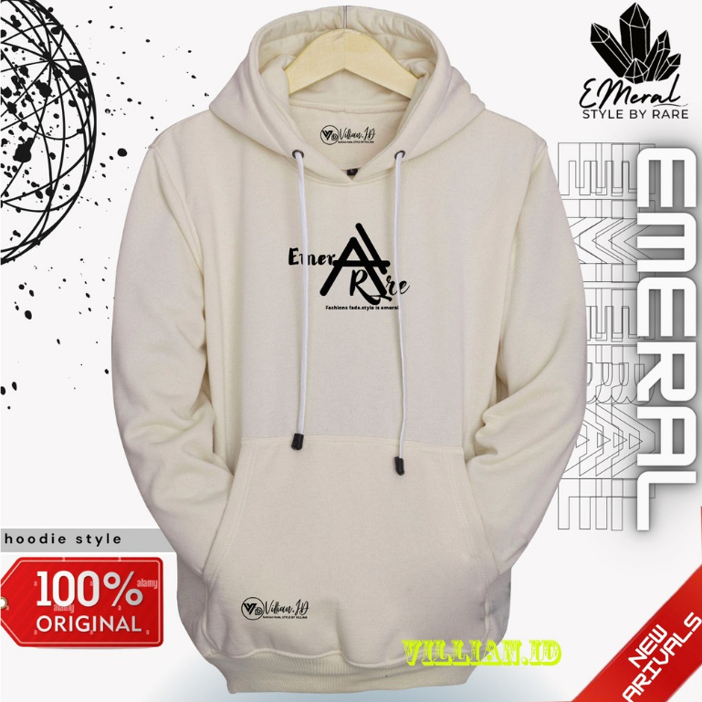 Jaket hoodie cowok bahan tebal Hoodie pria distro aesthetic warna CREAM Sweater hodie distro aesthet