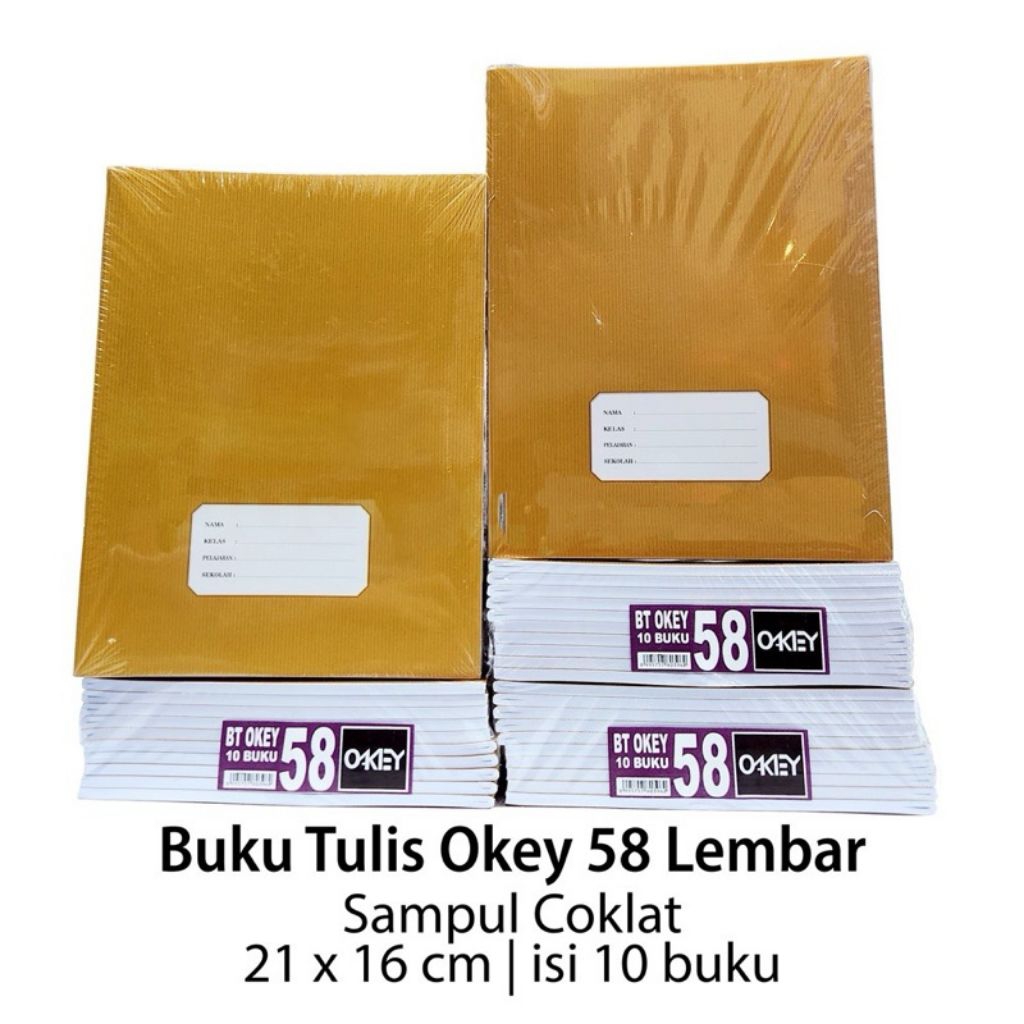 

[YOBANA] OKEY BUKU TULIS SAMPUL COKLAT 58 LEMBAR ISI 10 BUKU