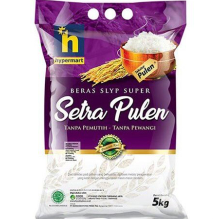 

HPM SETRA PULEN 5KG FS 5 KG PREMIUM LEGIT PULEN WANGI SUPER SLYP HIGH EXPORT QUALITY RICE SAWIT GRAB GOJEK GOSEND INSTANT BANDUNG PUTIH TANPA PEMUTIH HALAL BULIR PANJANG LONG GRAIN WANGI PANDAN AUTHENTIC ORIGINAL BEST SELLER SALE PROMO VIRAL SOSOH COOKING