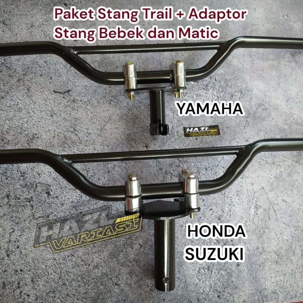 Paket Stang Trail + Dudukan Stang Matic Dan Bebek Yamaha Honda Suzuki Universal
