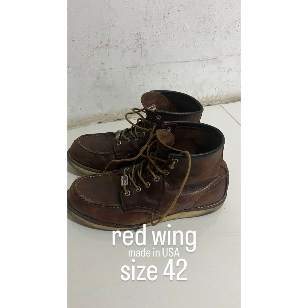 sepatu boots red wing original full leather size 42 dus ada