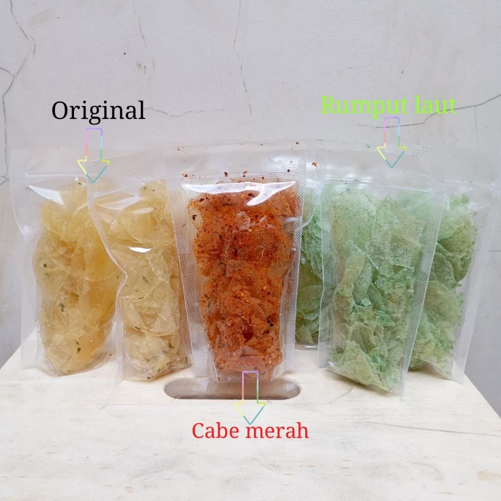 

KERIPIK KACA (KRIPCA) (Terbuat dari Singkong) Berbumbu - Kemasan Ekonomis