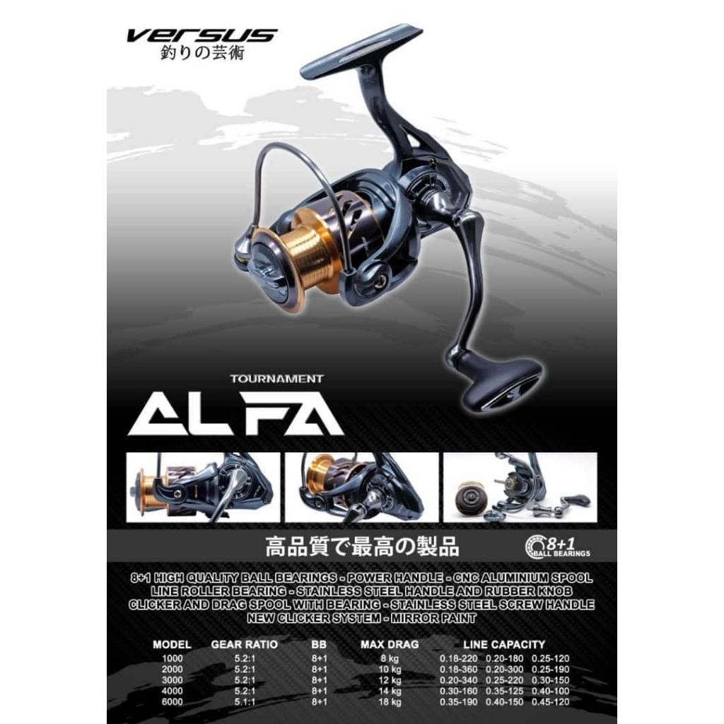 REEL VERSUS ALFA (1000-6000) - POWER HANDLE MURAH