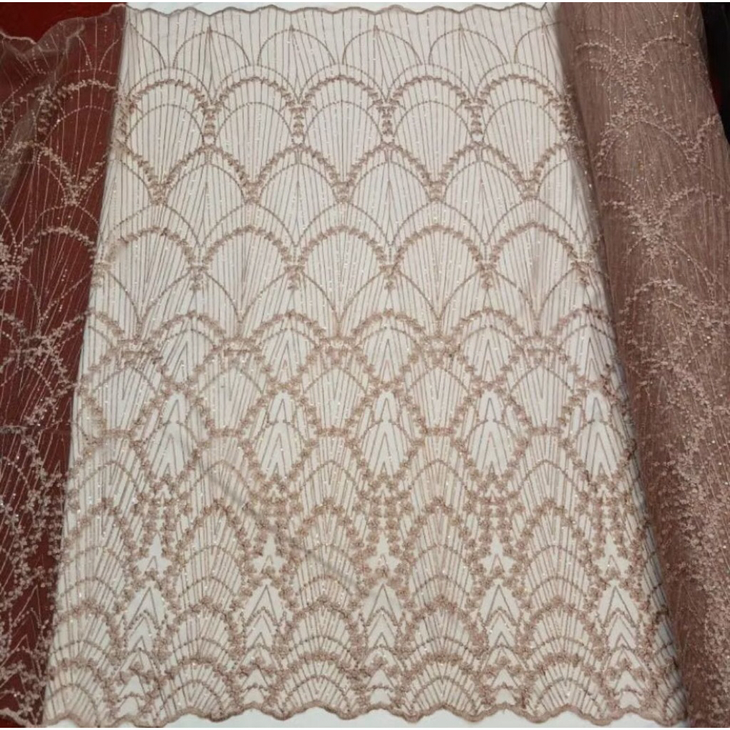 kain brukat kebaya premium warna rose gold