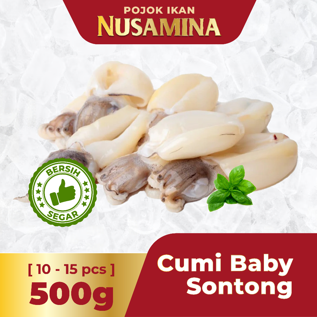 

Nusamina Cumi Baby Sontong Bersih Segar Frozen [10-30pcs]/ 500gram