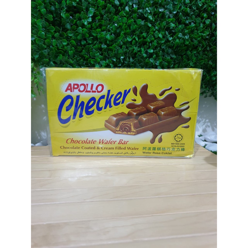 

[oddsolshop] pekanbaru/Apollo Checker Wafer Coklat Krim Cokelat 24 PCS 18GR Chocolate Cream Coated