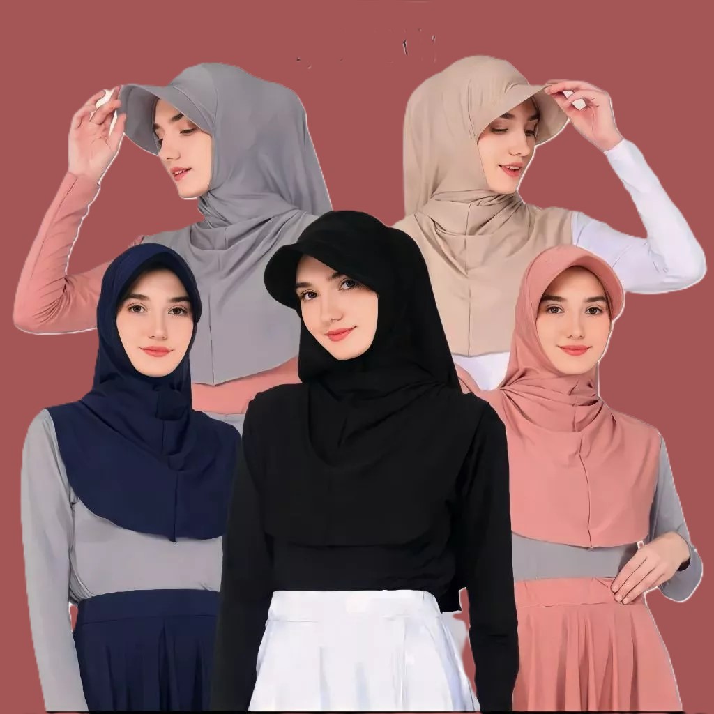 JA.hijab Collection – Hijab Topi Sporty Jersey - Jilbab Topi Sporty Hijab Instant