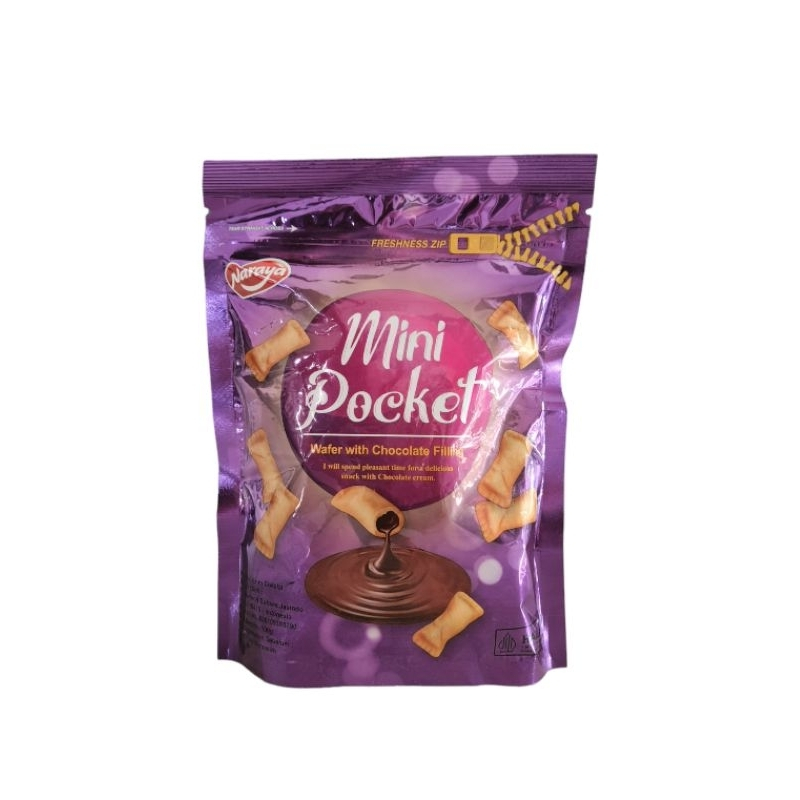 

[oddsolshop] pekanbaru/Naraya Mini Pocket Wafer Chocolate 100GR Biskuit Cokelat Krim Isian Coklat