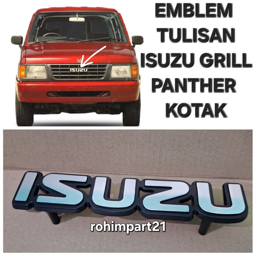 EMBLEM LOGO TULISAN ISUZU UNTUK GRILL PANTHER KOTAK PANTHER LAMA