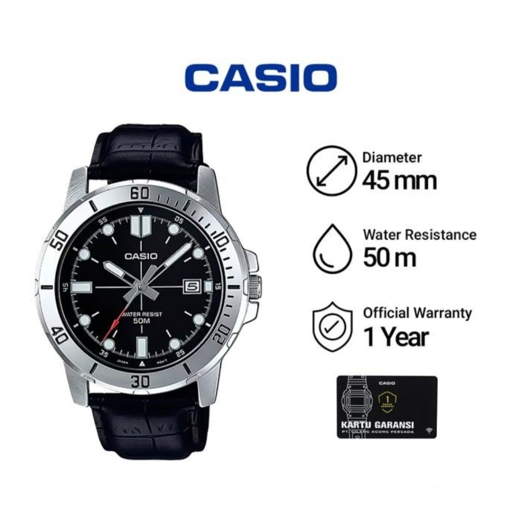 Casio General MTP-VD01L-1E / MTP-VD01L-1EVUDF Jam Tangan Pria Original