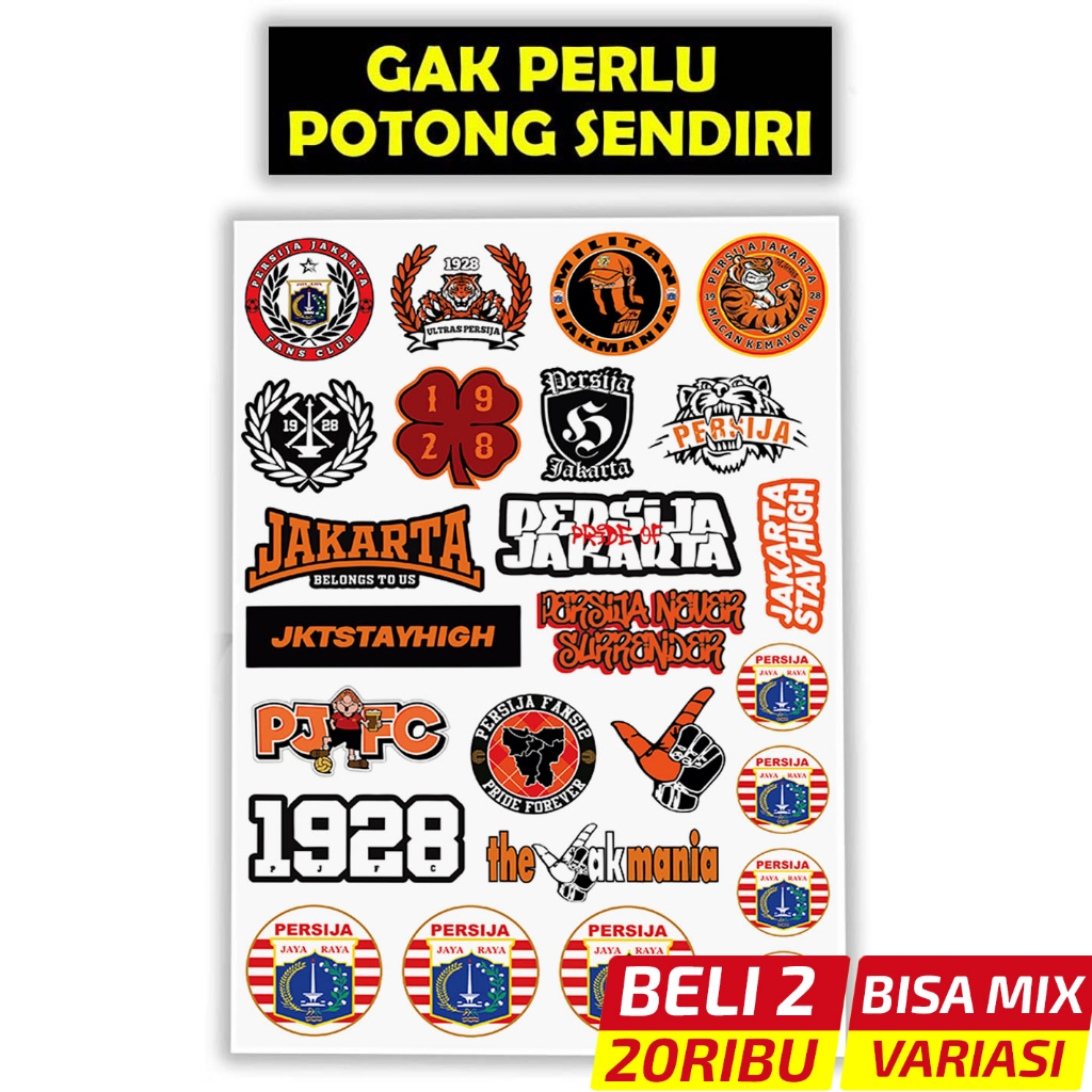 

Sticker Persija Jakarta, 1928 The Jack Mania Sector Casuals Ultras Curvanord Tiger Bois, Tahan Air