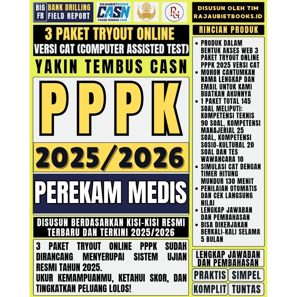 LATIHAN SOAL TRYOUT ONLINE PPPK PEREKAM MEDIS DAN SIMULASI UJIAN RESMI PPPK PEREKAM MEDIS 2025