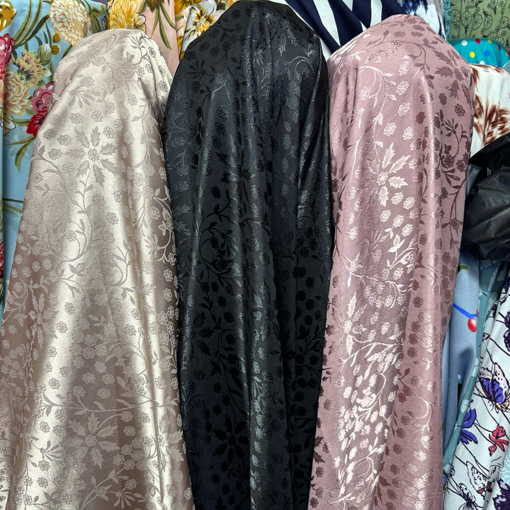 Kain Jaguard Motif Bunga Embos – Bahan Premium Glosy Elegan untuk Gamis & Kebaya