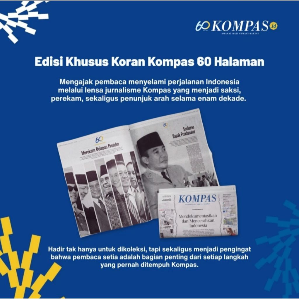 Koran Edisi Khusus 60 Tahun Harian Kompas + Akses Kompas.id 12 Bulan