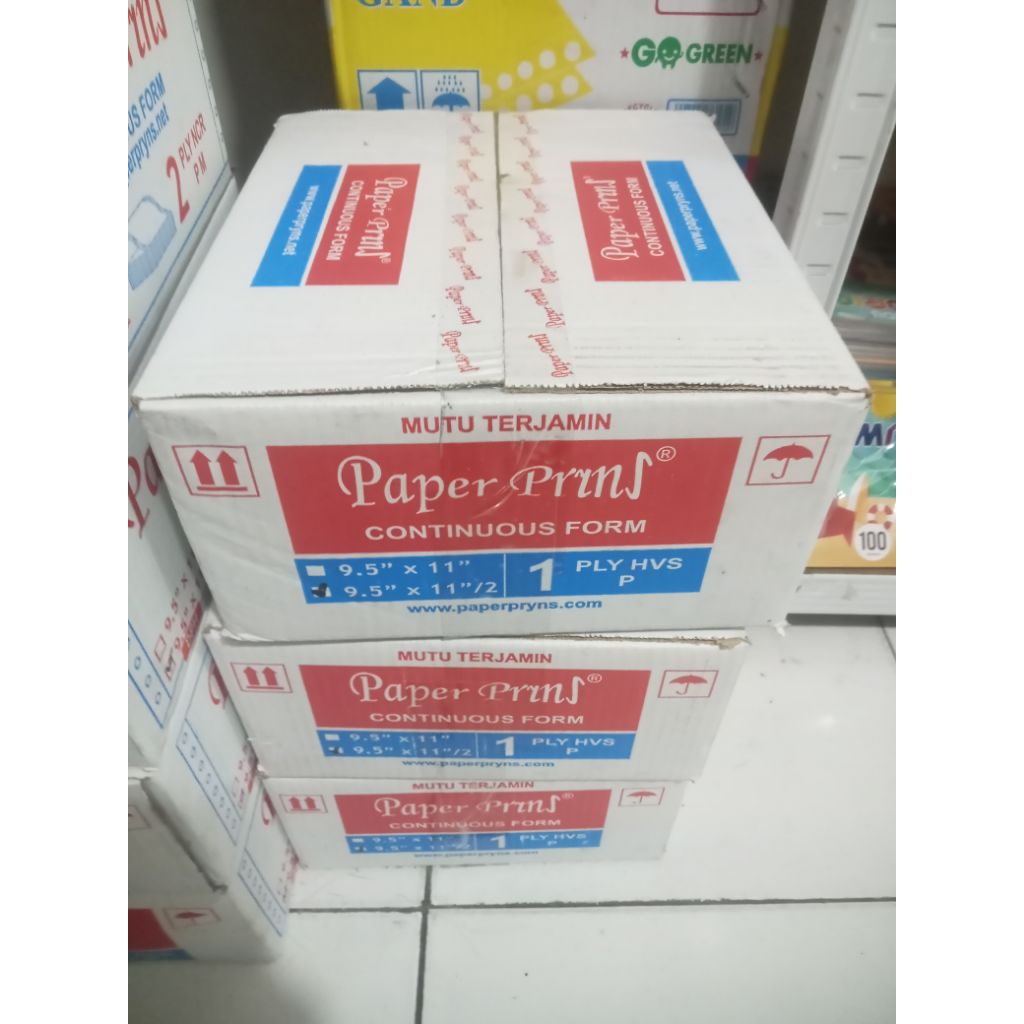 

kertas continuous form 9.5x11/2 1ply bagi 2 1 dus