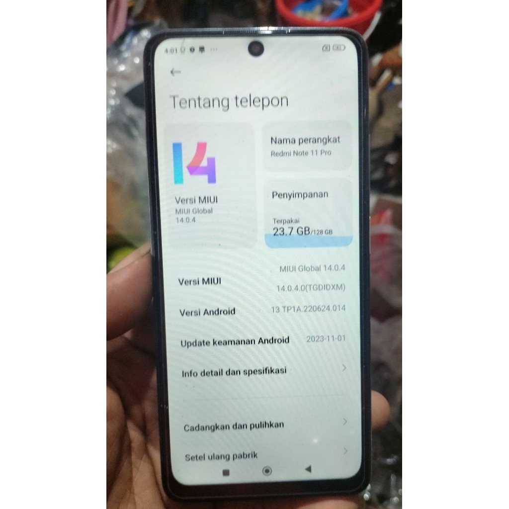 unit hp redmi note 11 pro ram 8 room 128