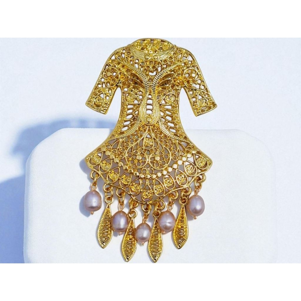 Bros Mutiara Tawar Asli / Bros  Kebaya / Mutiara Tawar Asli Bersertifikat Keaslian / Bros Dipakai Se