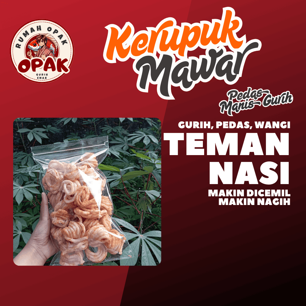 

Kerupuk Mawar Pedas Manis Gurih / snack teman nasi / snack murah / snack pedas